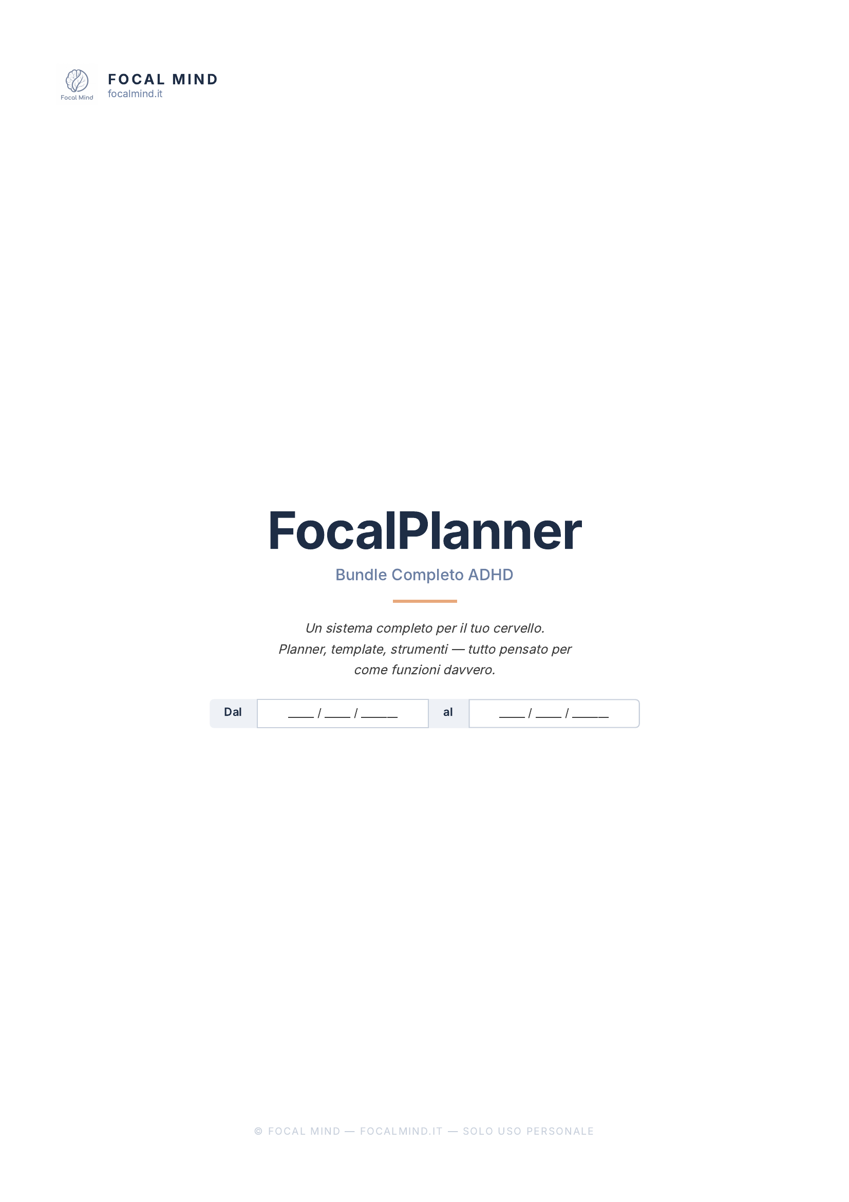 FocalPlanner 2.0: il planner pensato per il cervello ADHD