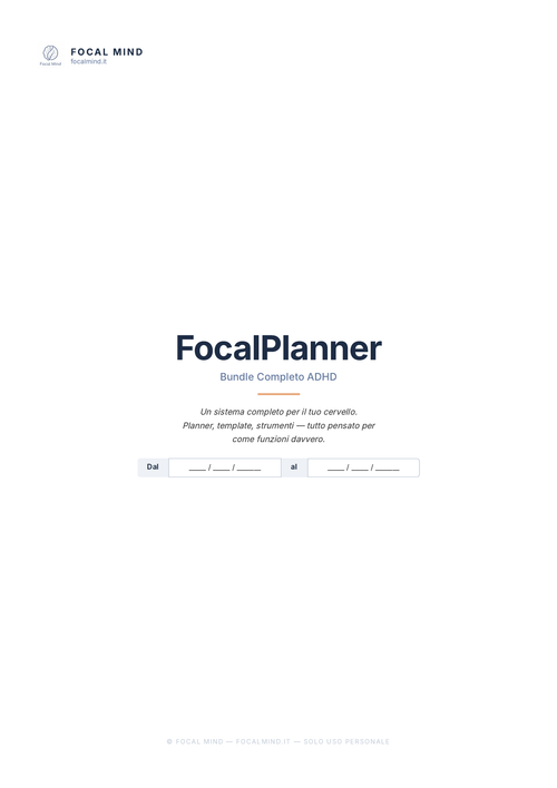 FocalPlanner 2.0: il planner pensato per il cervello ADHD